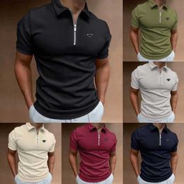 Polo's Designer Summer Zipper Polo-shirts Merk Striped print shirt voor mannen Streetwear Casual zwart en wit T-shirt met korte mouwen T-shirt
