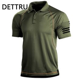 Polos pour hommes DETTRU T-shirts d'été pour hommes Activités de plein air Sports tactiques Polo Col Bottoming Sweatshirts 230705