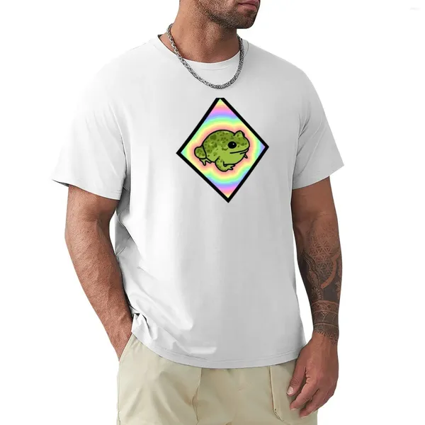 Polos para hombre, camiseta Diamond Pastel Frog, camisetas negras, camisetas de Anime para hombre