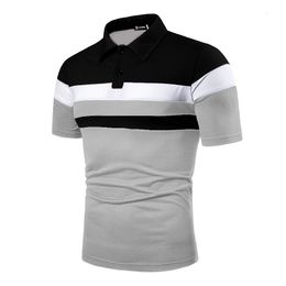 Heren polos dingshite heren polo mannen shirt shirt shirt polo shirt contrast kleur polo kleding zomer streetwear casual mode mannen tops 230414