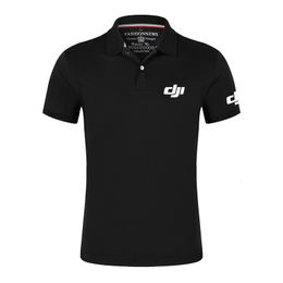 Polos pour hommes Dji pilote professionnel Drone hommes été respirant polos impression à manches courtes hauts confortables 230719