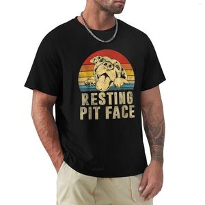Polos pour hommes chien Pitbull repos Pit visage T-Shirt Vintage Anime vêtements hauts d'été grande taille hommes T-shirts graphiques