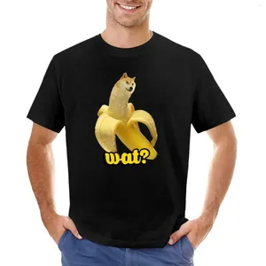 Polos pour hommes Doge Banana Dog Shibe Shiba Inus Wat? T-Shirt Chemise à Imprimé Animal Pour Garçons Édition T Chemises Pour Hommes
