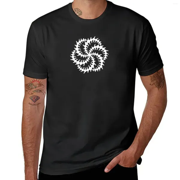 Círculo de cultivo de triskelion de seis lados de Polos para hombres - Edición de camiseta blanca Kawaii ropa para niños