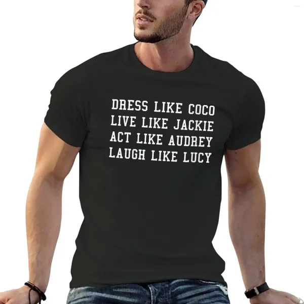 Vestido de polos para hombres como Coco Live Jackie Audrey Camiseta Camisetas negras Camisas de peso pesado Hombres