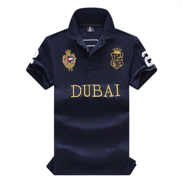 Polos de hombre Dubai Polos hombres bordado verano algodón transpirable corto Oficina negocios ropa de talla grande XXXL 4XL 5XL 6XL