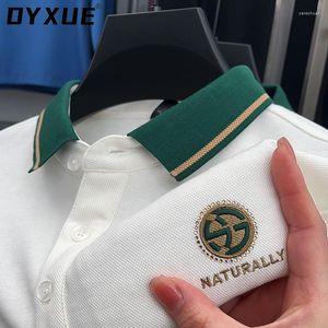 Polos pour hommes Dyxue Vêtements haut de gamme Coton Chaud Automne Polo Shirt Broderie Business Casual Manches longues M-4XL