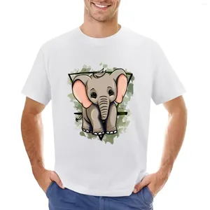Heren Polos Earth: Elephant T-Shirt Kawaii Design Summer Plain Black T Shirts Men