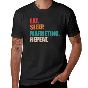 Polos pour hommes manger sommeil marketing répéter cadeau pour étudiant T-Shirt surdimensionné t-shirts graphique mignon hauts t-shirts hommes