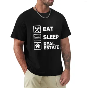 Herenpolo's Eat Sleep Real Estate T-shirtblouse voor een jongen Oversized T-shirt heren