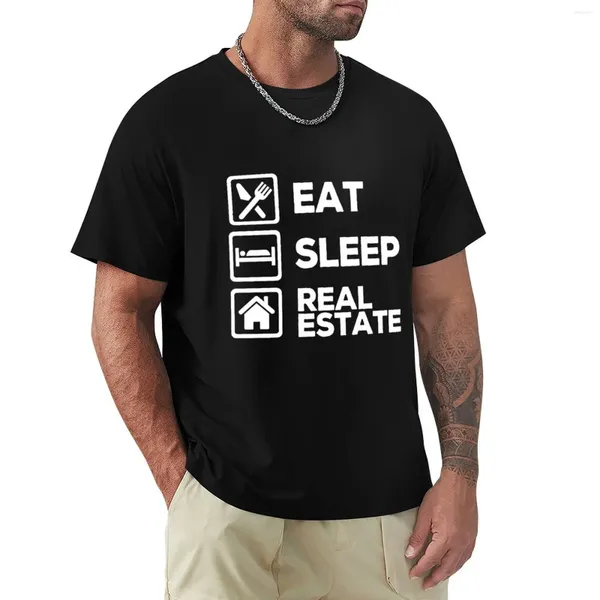 Polos para hombre, camiseta Eat Sleep Real Estate, blusa para niño, camiseta de gran tamaño para hombre