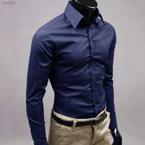 Polo's voor heren elegant wasbare heren slanke montage katoenbedrijf shirt met ultradunne krimpknop met button-shirt geschikt voor dagelijkse lifel2405