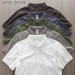 Polos de hombres camisas de color sólido para hombres Desgaste de peso corto Summer Corea Camisetas lisas Ropa para hombres Blusa blanca L2312222