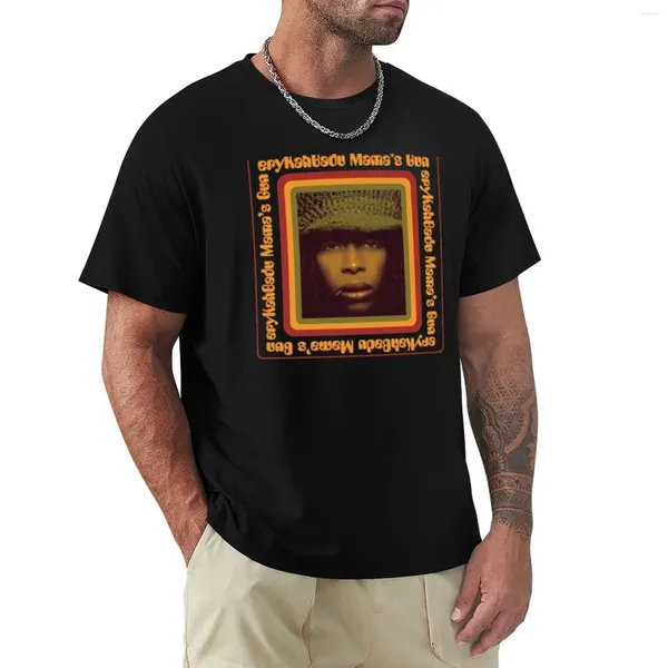 Polos para hombres Erykah Badu Camiseta de pistola de mamá Vintage Blacks Customizeds Funnys Slim Fit Thirts For Men