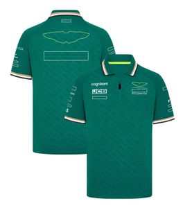 Heren Polos F1 2024 Officiële teamdriver T-shirt Formule 1 Racing Polo Shirt Korte mouw dezelfde fans Summer Fashion Green T-shirt Custom WCM1