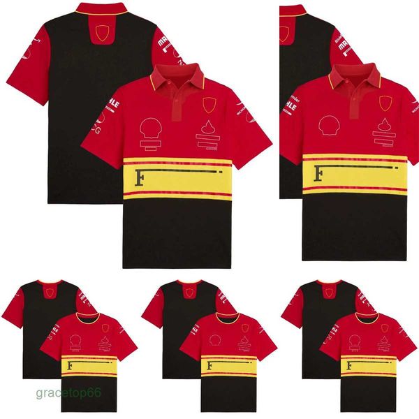 Polos pour hommes T-shirt de course de l'équipe F1 Polos de pilote de Formule 1 T-shirts Vêtements de nouvelle saison Maillot de course rouge Fans Tops T-shirt pour hommes Personnalisable Toki