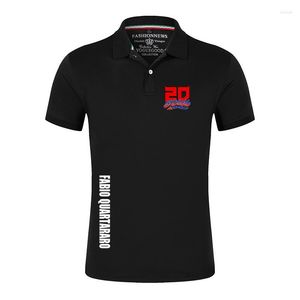 Polos pour hommes FABIO QUARTARARO AVEC SIGNATURE 2022 Chemises d'été d'impression pour hommes Business Casual Sports Tops en coton à manches courtes