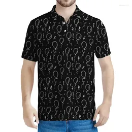 Polos pour hommes Polos Ballon à air Polo imprimé 3D Polo pour hommes cool manches courtes Tops Tee Shirts Summer Streetwear Button T-shirt