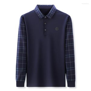 Polos de marca de moda para hombre, camisa de algodón de manga larga para otoño, ropa informal de negocios para hombre, ropa de lujo de estilo coreano para hombre