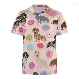 Polos pour hommes Polos Carton de dessin animé Polo Polo pour hommes Summer 3D PRINT DOG SERRES CHEUR