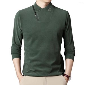 Polos de hombre Moda Casual Polo de manga larga Transpirable Lana de punto Suave Negocios Tops