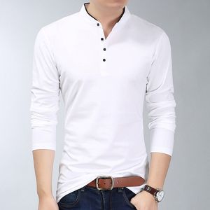 Hommes Polos Mode Hommes À Manches Longues De Base Solide Mince Polos Printemps Automne Slim Tees Coréen Mâle Vêtements D'affaires Casual Tops 230705