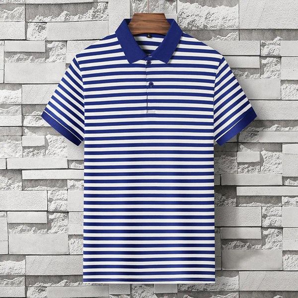 Polos de hombre Moda Marinero Polos a rayas Algodón Cómodo Telnyashka Manga corta Camiseta a rayas para hombre Top bretón