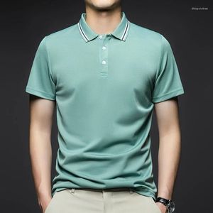 Polo's voor heren mode vaste korte mouwen gestreepte reverspolo shirt zomer ademende comfortabele top