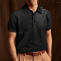 Polos pour hommes Polo à la mode T-Shirt 3d imprimé à pois vêtements de haute qualité chemise ample surdimensionnée rue noir haut à manches courtes