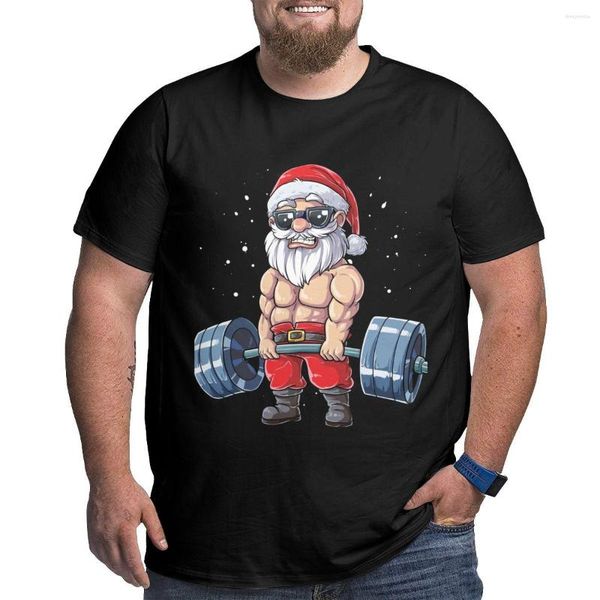 Polos para hombre Fitness Christmas Shirt Santa Deadlift Gym Xmas Men Gifts camiseta de gran tamaño Cute Tops para hombre Plain T Shirts