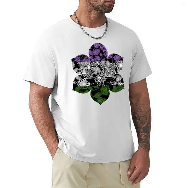 Vol de polos masculin sur Flowers of Fantasy - Genderqueer Pride Flag T-shirt Sports Fans Blanks Tees T-shirts