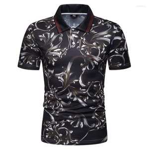 Polo's voor heren bloemenprint polo shirt mannen korte mouw zomer tops strand vrije tijd Hawaii Tees kleding