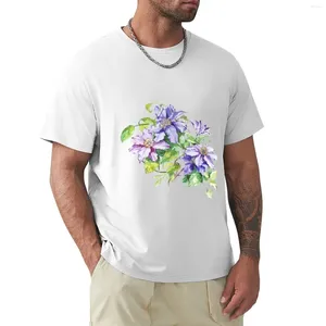 Herenpolo's Bloemen Aquarel Illustratie T-shirt Jongens Blanken Zwaargewichten Grote maten Tops Heren Grafische T-shirts Grappig