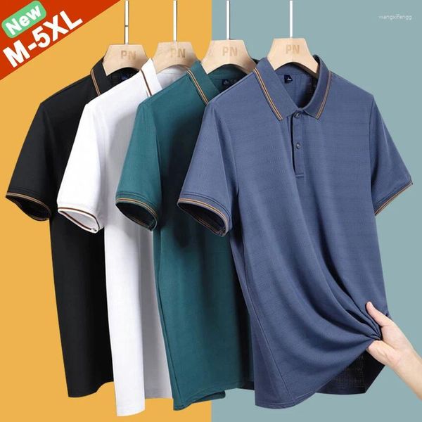 Polos pour hommes Polo Ship Polo Men Summer Male masculine Solide Couchons Cool Camping Top Tees Bussiness Vêtements Slim Fit Plus taille