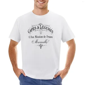 Typographie française des polos pour hommes - Cafe T-shirt Blouse surdimensionné T-shirts ajustés pour hommes