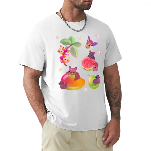 Polos pour hommes fruits et chauve-souris-T-Shirt Pastel t-shirts drôles chemise surdimensionnée en coton