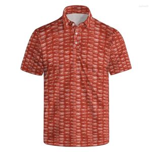 Polo's voor heren Vruchten 3D-bedrukt Banaan Ananas Poloshirt Heren Zomer Maïs Grafische korte mouwen Losse revers T-shirts Tops Casual knop tees