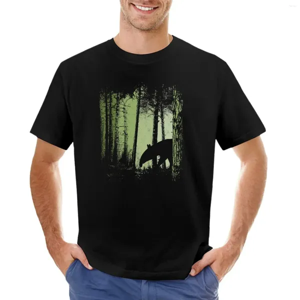 Polos pour hommes Funky élégant Tapir Silhouette dans la jungle forêt T-shirt grandes tailles t-shirts hommes