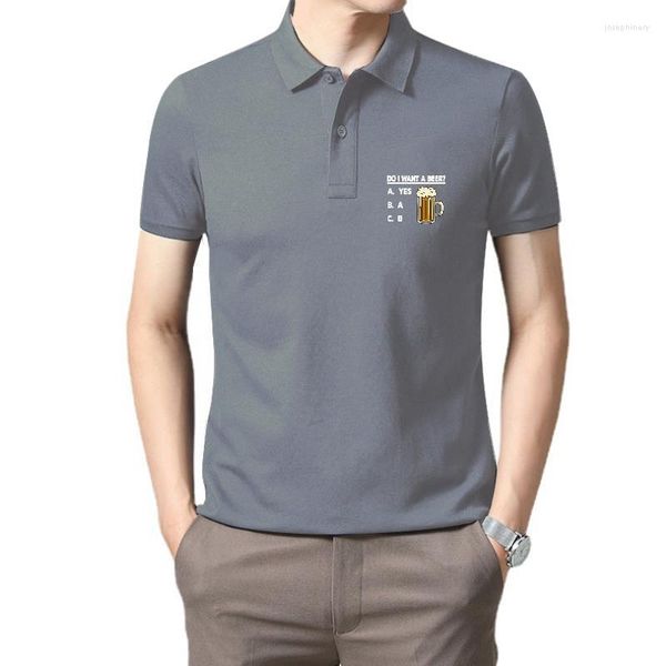 Polos pour hommes drôle est-ce que je veux une bière T-shirt coton hommes vêtements boire Harajuku chemise T-shirt décontracté hauts surdimensionné Streetwear