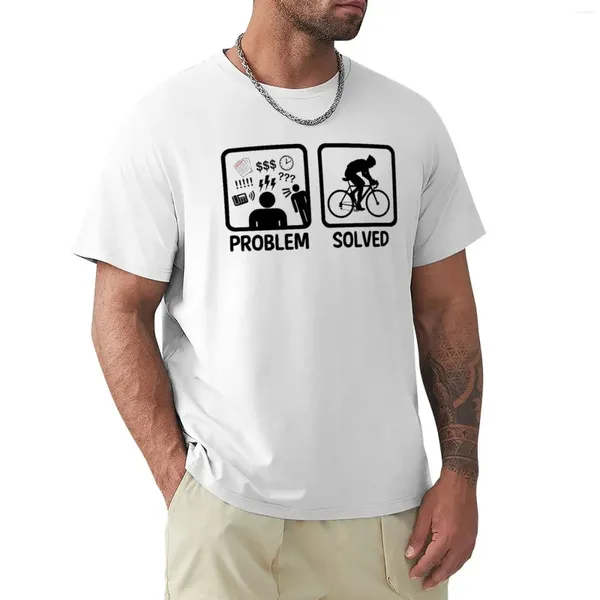 Polos para hombres Problema divertido de problemas resueltos Camiseta de ciclismo más tamaños de ropa hippie aduana para hombre camisetas blancas