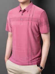 Herenpolo's GAAJ-merk Poloshirt voor heren Zakelijk Gestreept T-shirt Tops Casual T-shirt Regular Fit Tee Sociaal poloshirt Herenkleding Stijlvolle kleding 230717