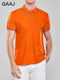 Polos pour hommes GAAJ Polo pour hommes à rayures néerlandais Nouvelles affaires Shirt Summer Summer Coton Polo Polo T-shirt pour hommes Vêtements 170GSML2405