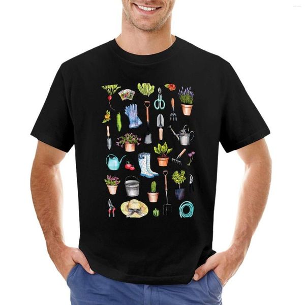 Polos pour hommes équipement de jardin-modèle de jardinage de printemps avec fournitures d'outils t-shirts hauts t-shirts graphiques chemise surdimensionnée pour hommes