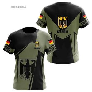 T-shirt masculin allemand National Emblem Mens 3d Imprimez d'été dur à ciel creux rapide Dry Sleeve Oversize Street Sports Casual Trend Topl2404