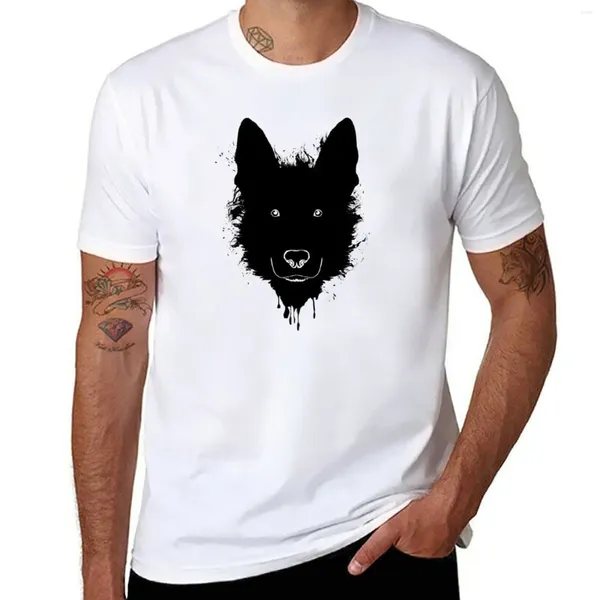 Polos pour hommes T-shirt cadeau de chien de berger allemand Tops mignons T-shirts T-shirt noir Chemises lourdes pour hommes