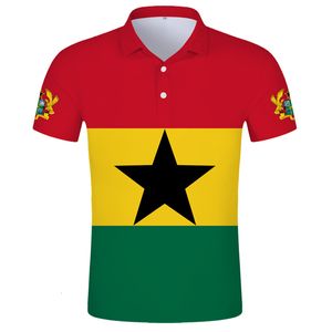 Polos pour hommes Ghana Polo Shirt Diy Free Custom Made Name Gha Polo Shirt Nation Flag Gh Country Republic College Print Po Text Clothes 230720