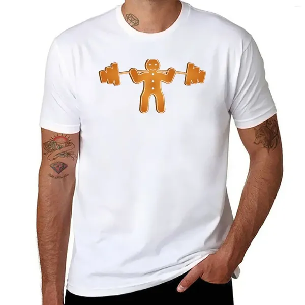 Men's Polos Gingerbread Man Workout au gymnase T-shirt graphique T-shirts vêtements drôles pour hommes