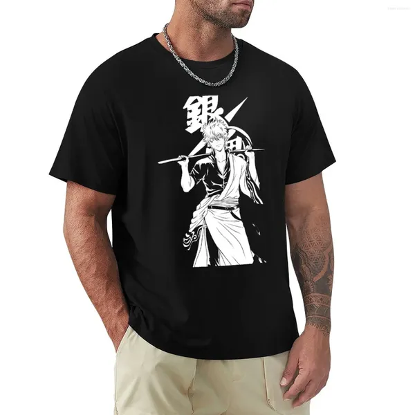 Polos pour hommes Gintoki T-shirt Tops d'été Anime Mens Vintage T-shirts
