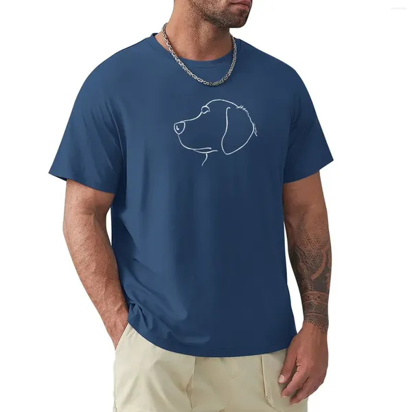 Polos para hombre Golden Retriever silueta contorno camiseta blanca blusa camisetas personalizadas ropa para hombre