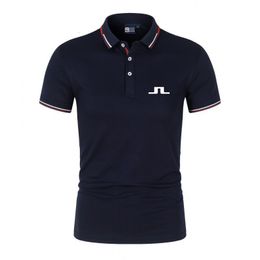 Herenpolo's Golfshirt voor heren Zomer Sneldrogend ademend poloshirt Modieus korte mouw Tops J Lindeberg Golfshirt Heren T-shirt 230720
